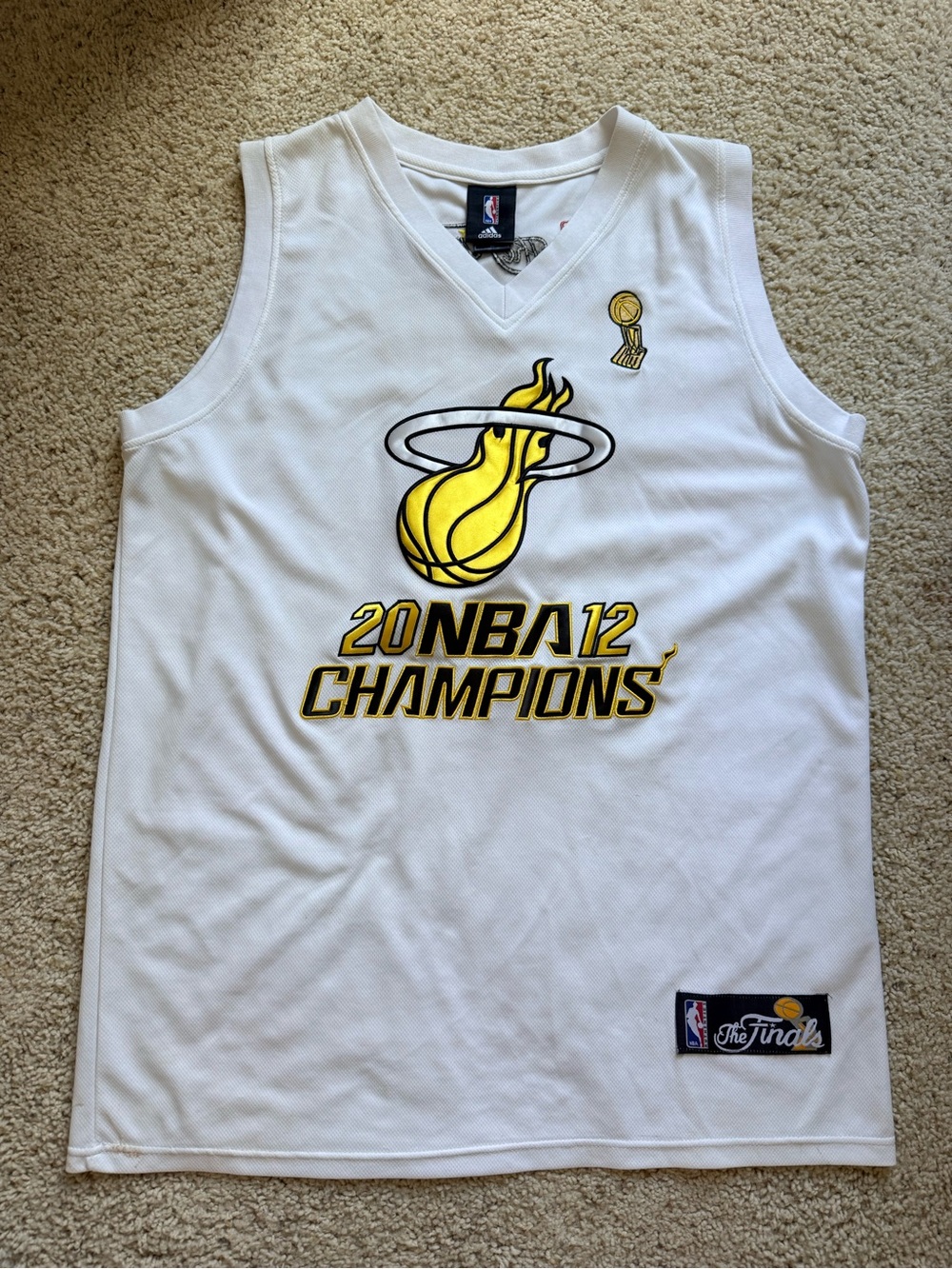 Adidas Miami Heat 2012 NBA Finals Champions Jersey White Size 50